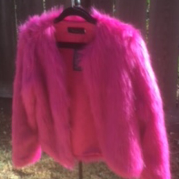 Wenxi Pink Faux Fur Jacket Fuchsia Coat XL 💝 NWT 💖 - Picture 16 of 16